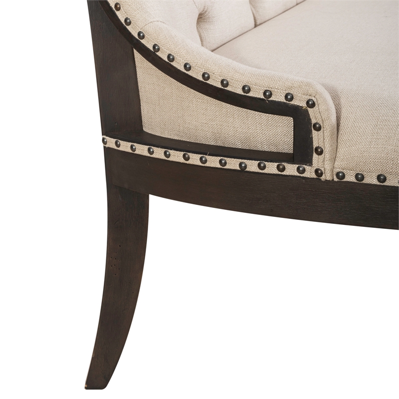 Americana Farmhouse Upholstered Shelter Dining Bench- Black