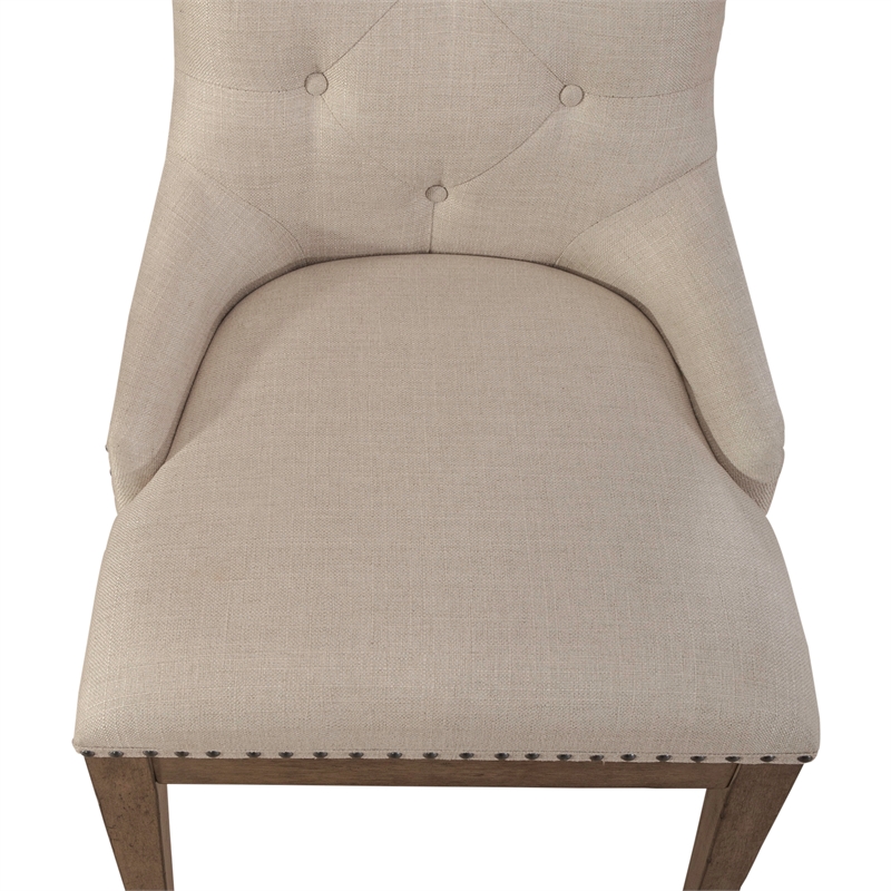 Americana Farmhouse Upholstered Shelter Side Chair (RTA) - Set of 2