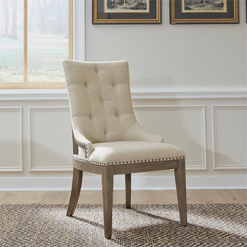 Americana Farmhouse Upholstered Shelter Side Chair (RTA) - Set of 2