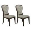 Americana Farmhouse Upholstered Tufted Back Side Chair - Set of 2