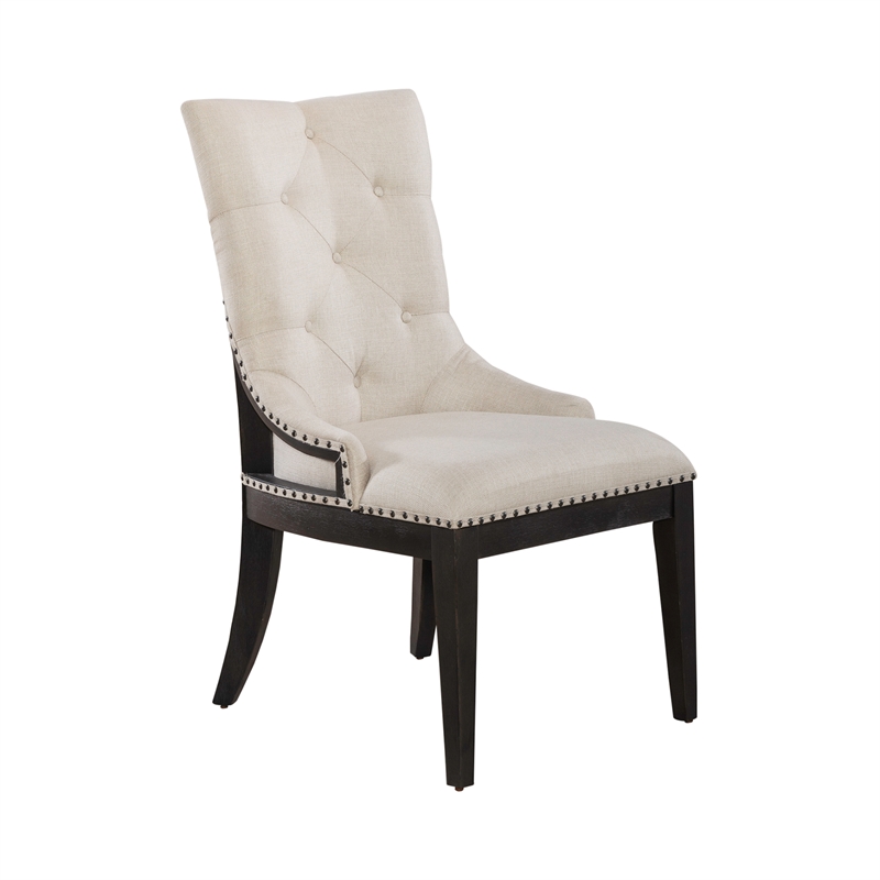 Americana Farmhouse Upholstered Shelter Side Chair (RTA) - Black - Set of 2