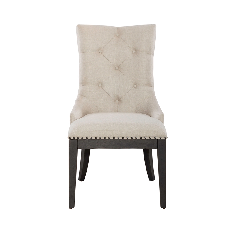 Americana Farmhouse Upholstered Shelter Side Chair (RTA) - Black - Set of 2