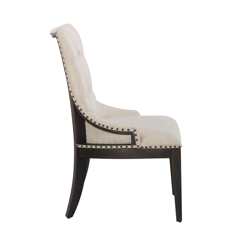 Americana Farmhouse Upholstered Shelter Side Chair (RTA) - Black - Set of 2