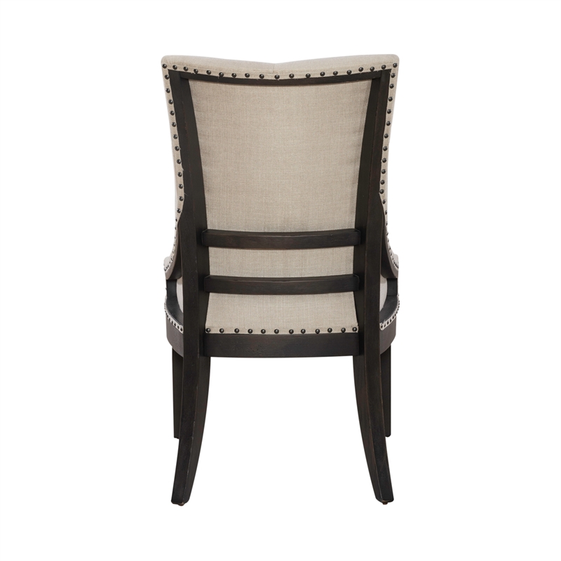 Americana Farmhouse Upholstered Shelter Side Chair (RTA) - Black - Set of 2