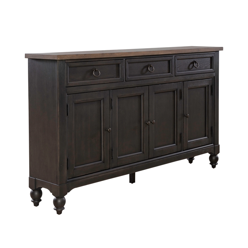 Americana Farmhouse Hall Buffet- Black