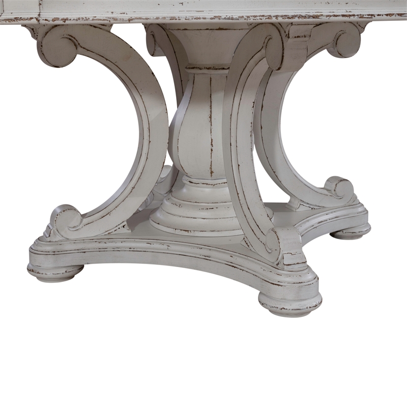 Liberty Furniture Magnolia Manor Round Wood Table Set in Antique White
