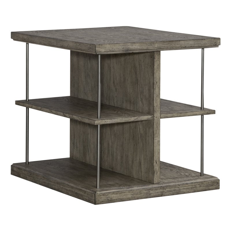 Liberty Furniture City Scape Wood End Table in Burnished Beige