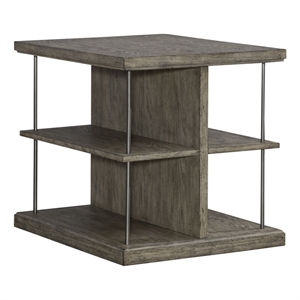 Liberty Furniture City Scape Wood End Table in Burnished Beige