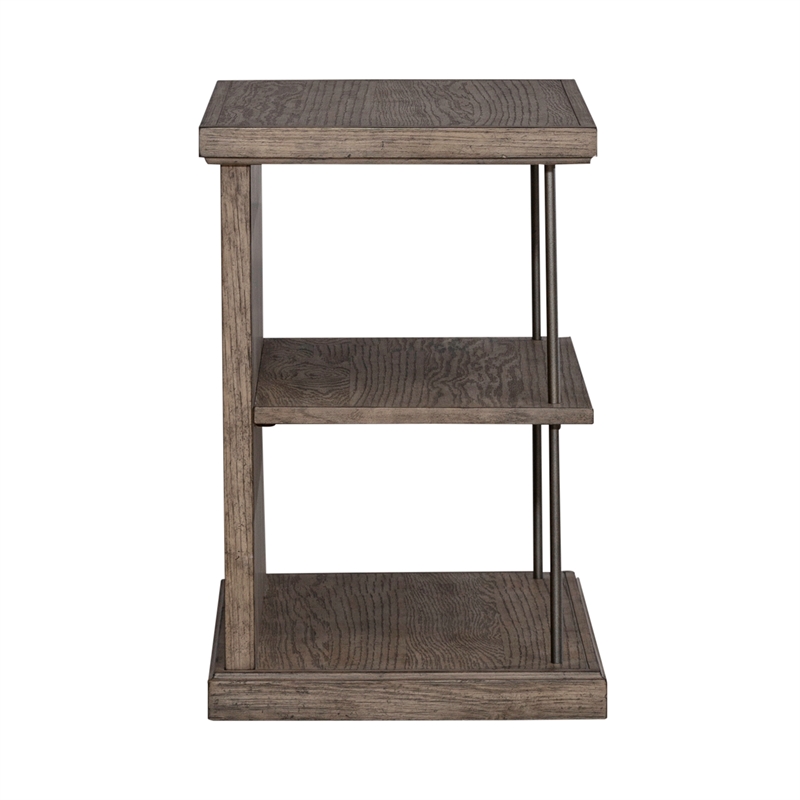 Liberty Furniture City Scape Wood Chair Side Table in Burnished Beige