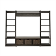 Liberty Furniture Mill Creek Transitional Wood Wall Unit in Peppercorn Espresso