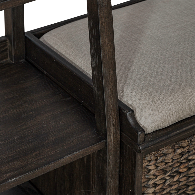 Liberty Furniture Mill Creek Transitional Wood Wall Unit in Peppercorn Espresso