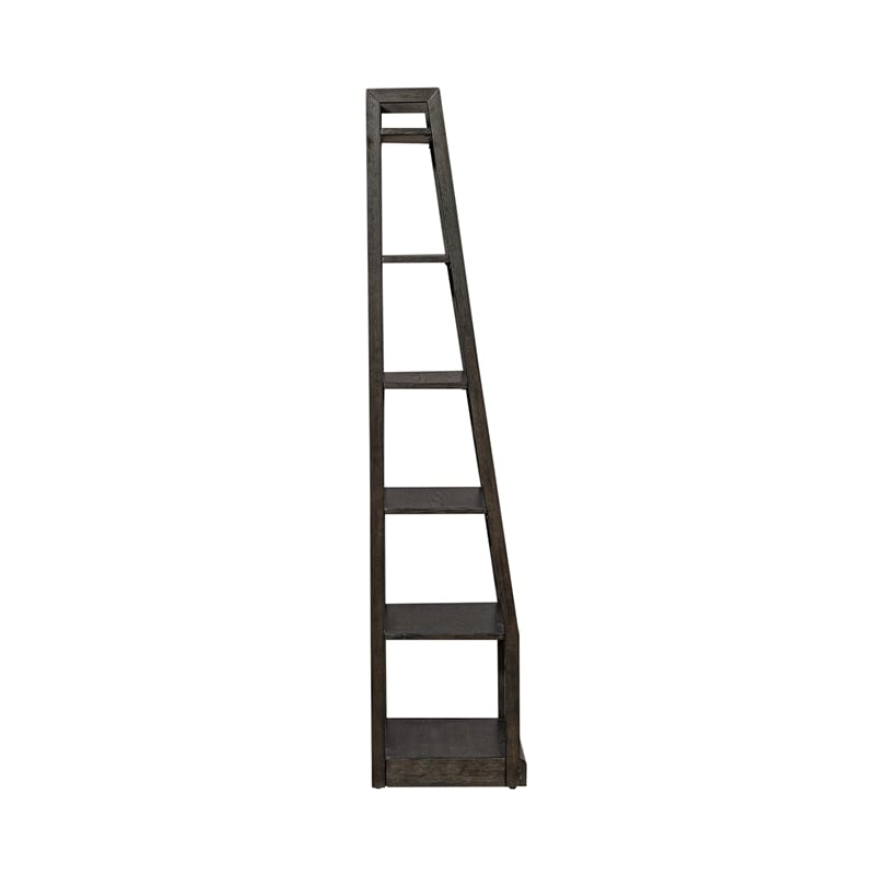 Liberty Furniture Mill Creek 6-Shelf Wood Wall Pier in Peppercorn Espresso