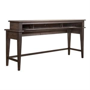 Liberty Furniture Mill Creek Wood Console Bar Table in Peppercorn Espresso