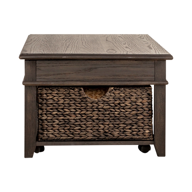 Liberty Furniture Mill Creek Wood Cocktail Table in Peppercorn Espresso