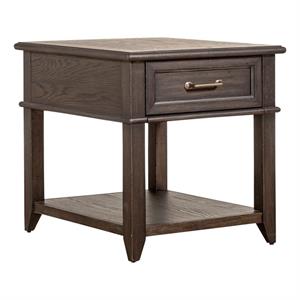 Liberty Furniture Mill Creek 1-Drawer Wood End Table in Peppercorn Espresso