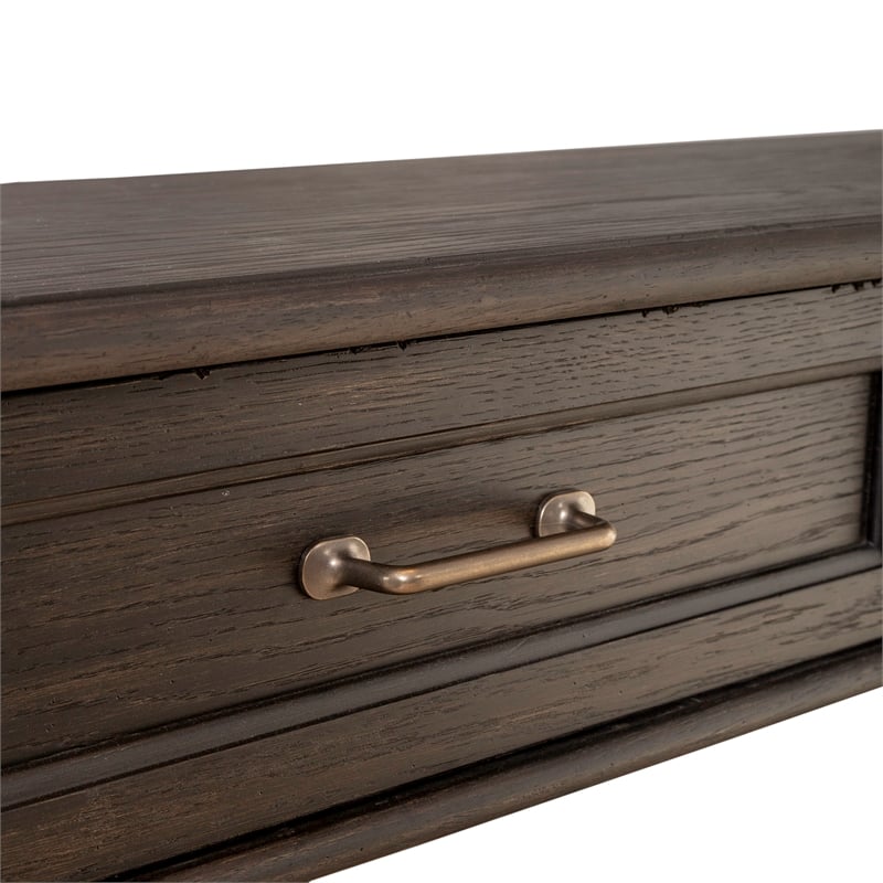 Liberty Furniture Mill Creek 2-Drawer Wood Sofa Table in Peppercorn Espresso