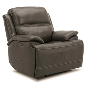 liberty furniture bentley transitional leather power recliner in graphite gray