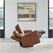 Liberty Furniture Cooper Transitional Leather Power Reclining Sofa in Camel