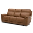 Liberty Furniture Cooper Transitional Leather Power Reclining Sofa in Camel