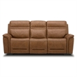 Liberty Furniture Cooper Transitional Leather Power Reclining Sofa in Camel