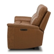 Liberty Furniture Cooper Transitional Leather Power Reclining Sofa in Camel