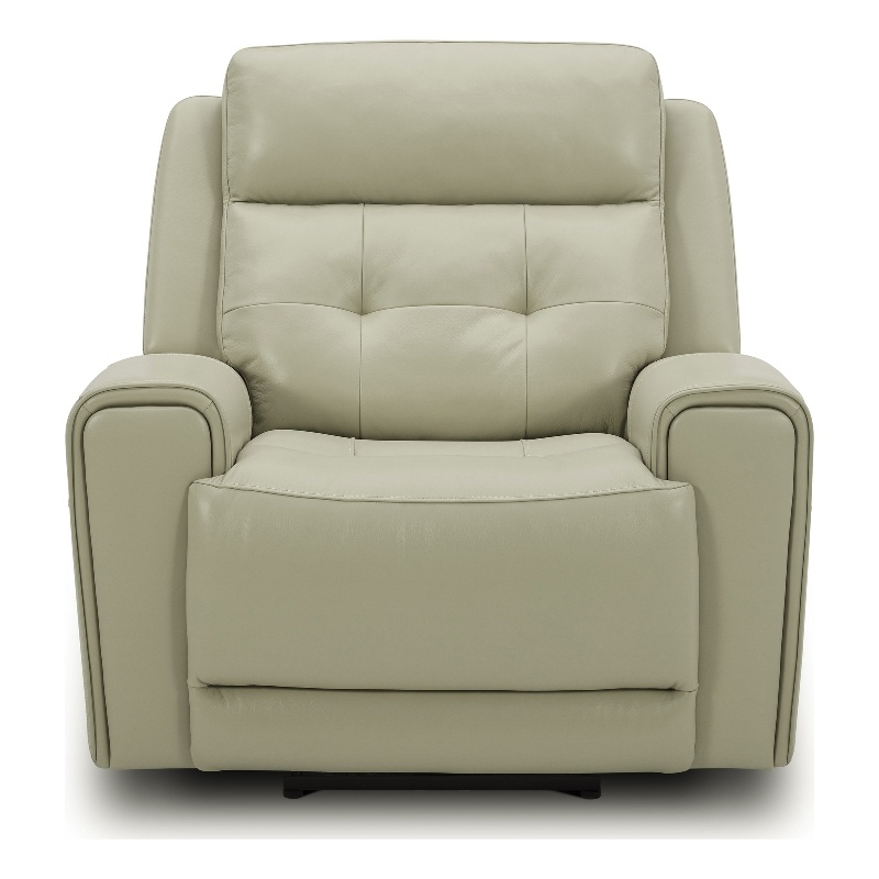 Liberty Furniture Carrington Transitional Leather Power Recliner in Off White