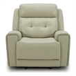 Liberty Furniture Carrington Transitional Leather Power Recliner in Off White