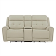 Liberty Furniture Carrington Transitional Leather Loveseat in Off White