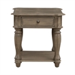 End Table With Drawer in Weathered Bisque