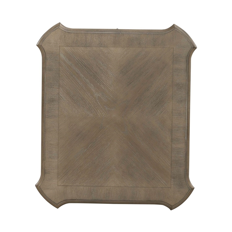 End Table With Drawer in Weathered Bisque
