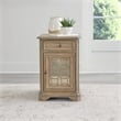 Mirrored Chair Side Table in Weathered Bisque