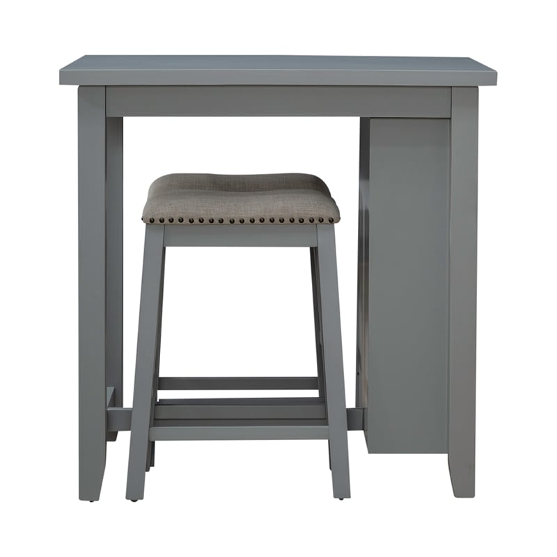 Brook Creek 3 Piece Counter Set in Gray