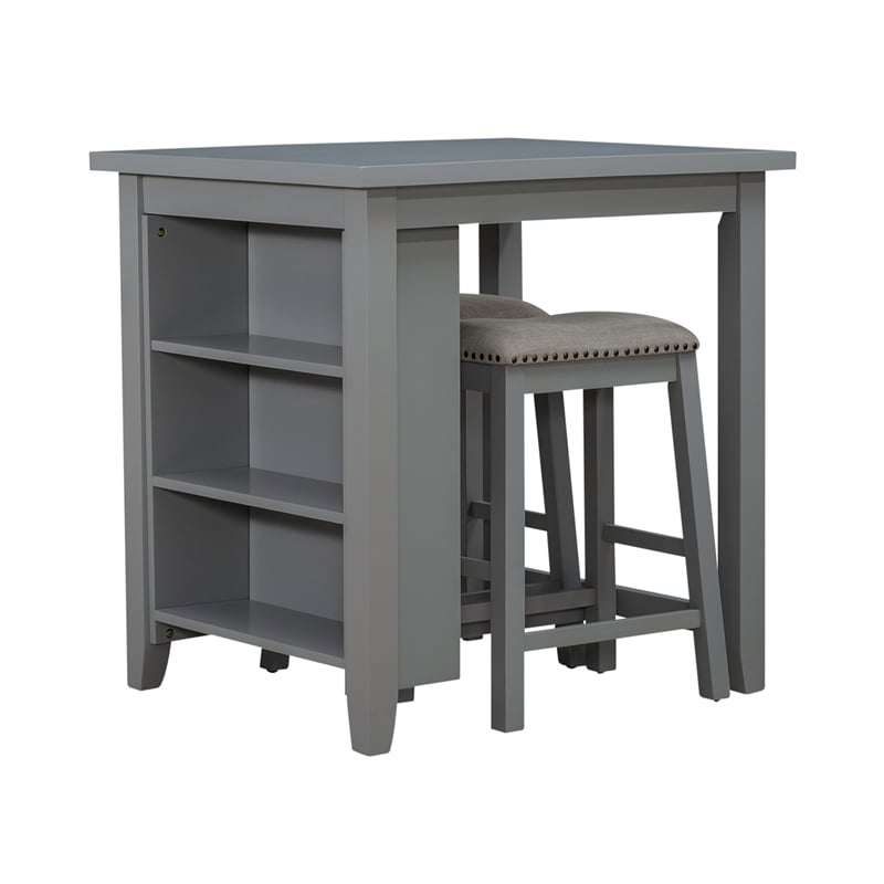 Brook Creek 3 Piece Counter Set in Gray