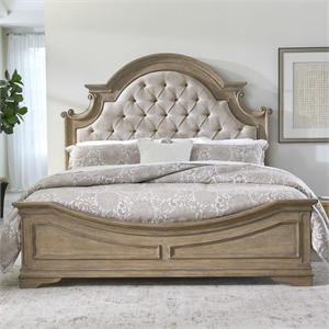 Magnolia Manor Queen Uph Bed in Weathered Bisque