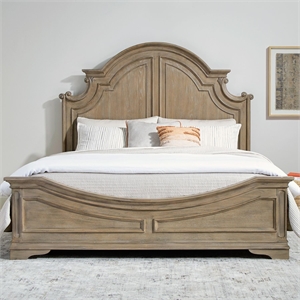 Magnolia Manor King Panel Bed in Weathered Bisque