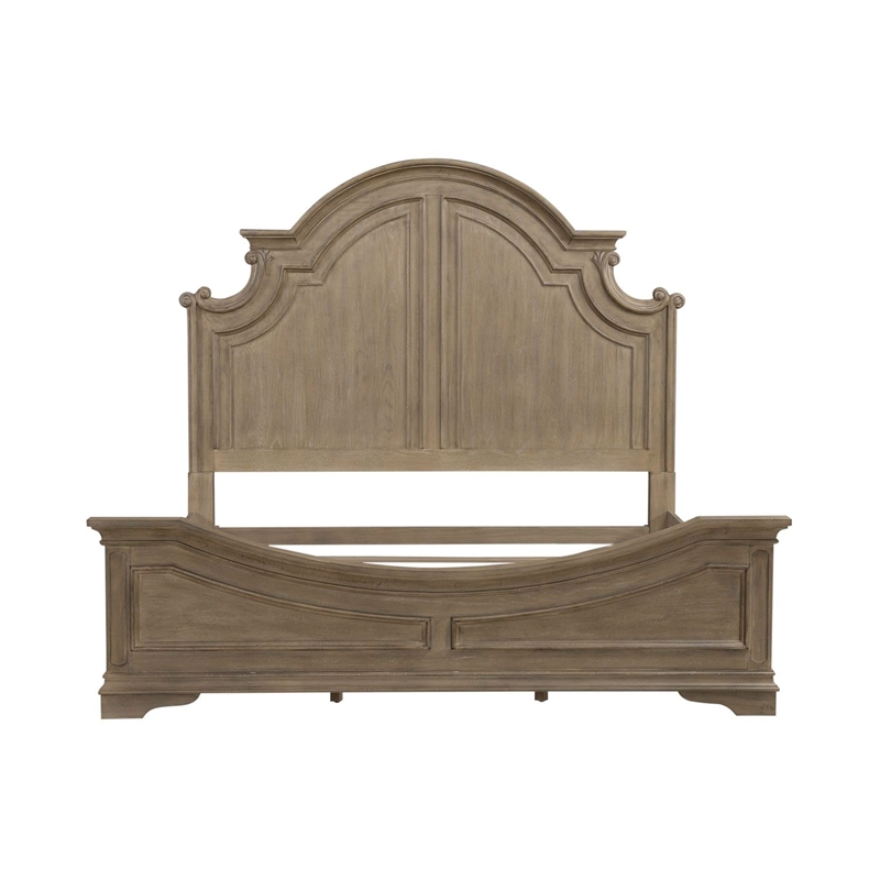 Magnolia Manor King Panel Bed in Weathered Bisque