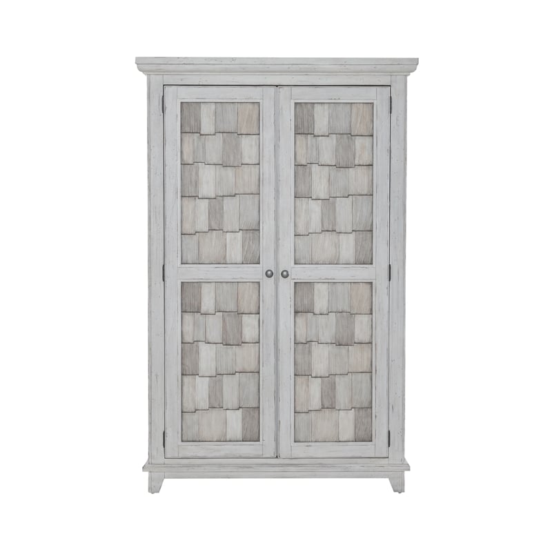 River Place Armoire in Riverstone White