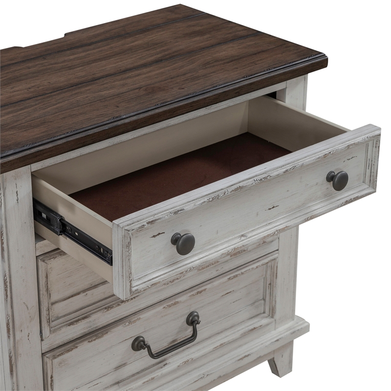 River Place 3 Drawer Nightstand with Charging Station