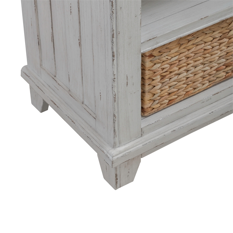 River Place Bedside Chest with Charging Station - Riverstone White