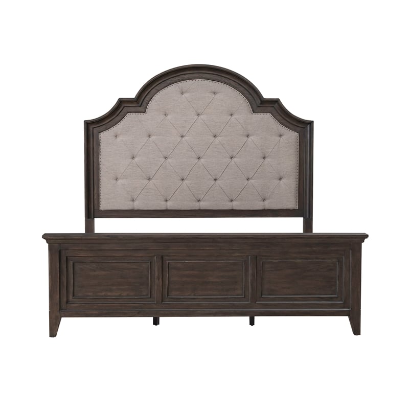 Paradise Valley King Uph Bed- Saddle Brown