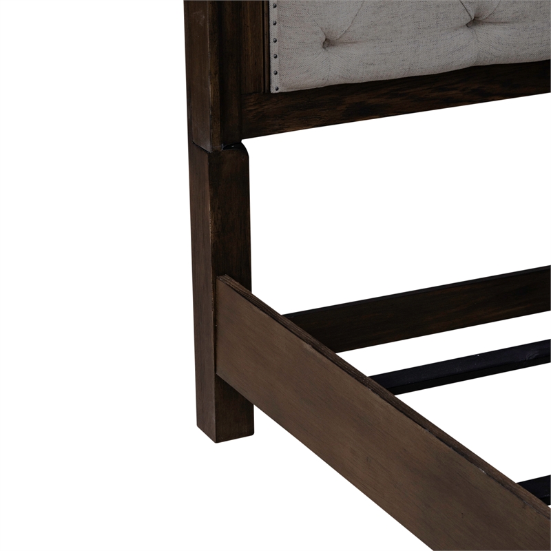 Paradise Valley Queen Uph Bed- Saddle Brown