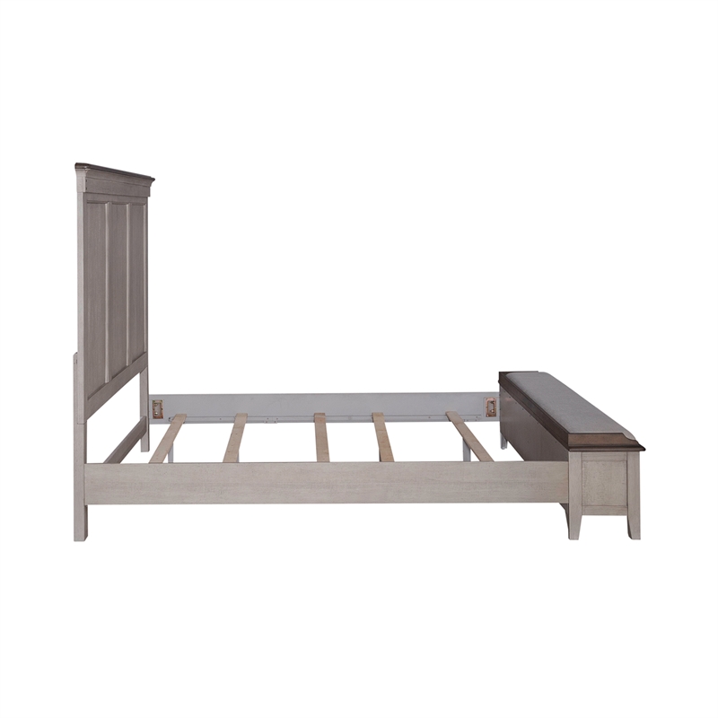 Ivy Hollow King Storage Bed in Weathered Linen