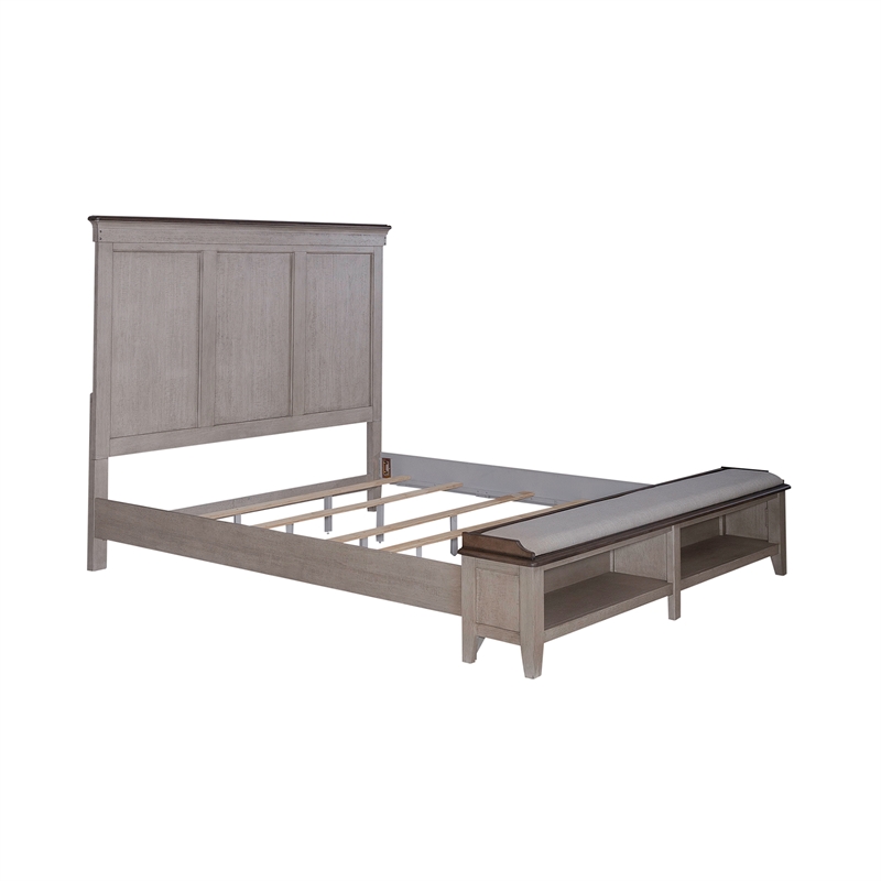 Ivy Hollow King Storage Bed in Weathered Linen