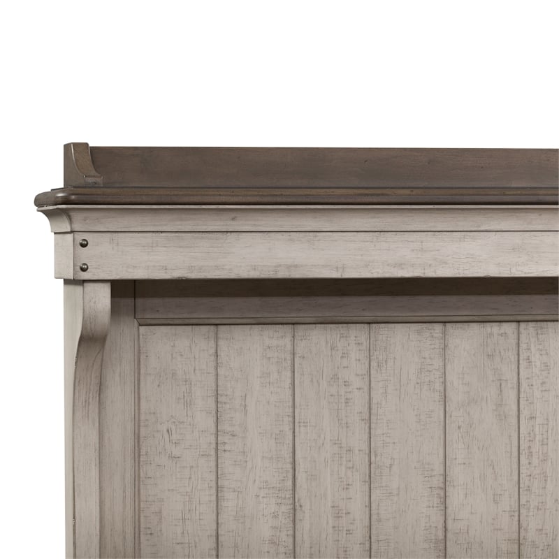 Ivy Hollow Queen Mantle Storage Bed in Weathered Linen