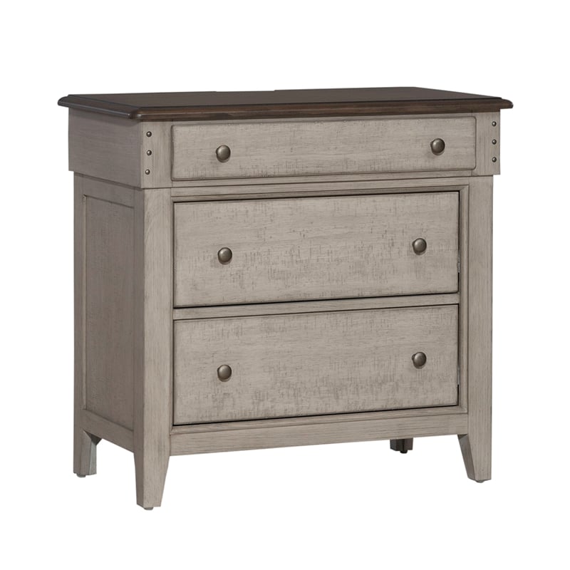 Ivy Hollow 3 Drawer Bedside Chest w/ Charging Station