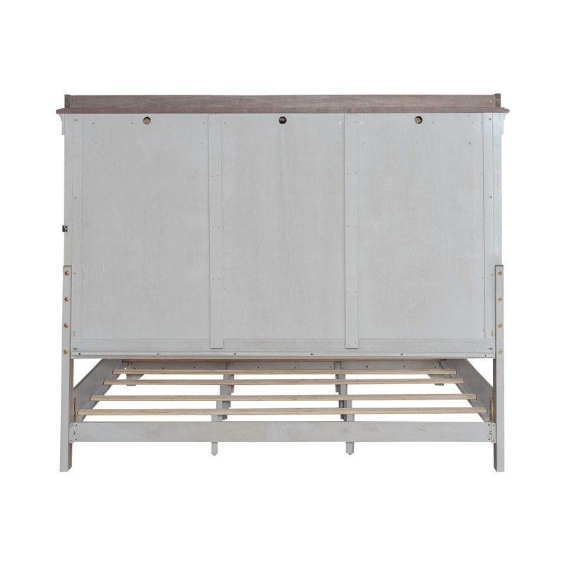 Ivy Hollow King Mantle Storage Bed in Weathered Linen