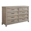 Belmar 8 Drawer Dresser - Washed Taupe & Silver Champagne