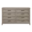 Belmar 8 Drawer Dresser - Washed Taupe & Silver Champagne