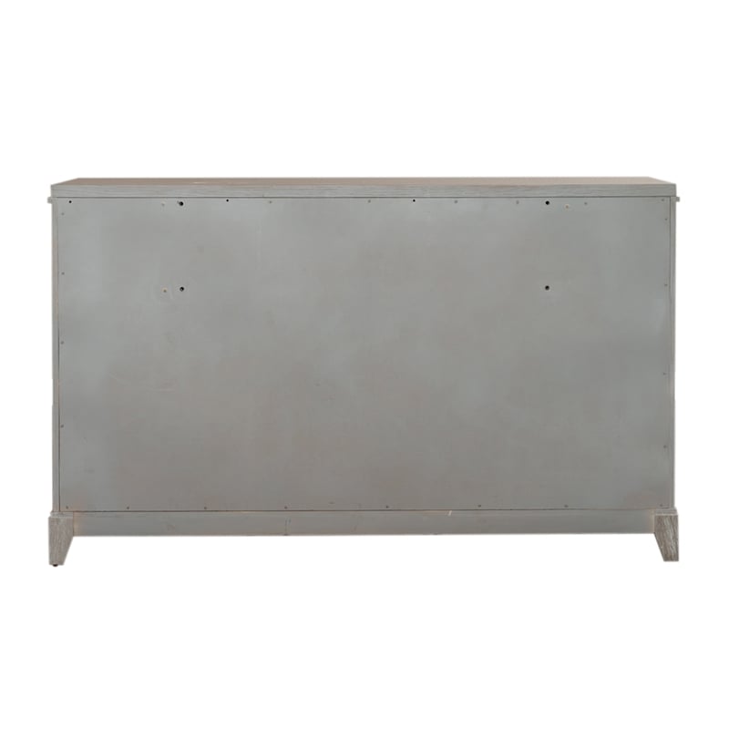 Belmar 8 Drawer Dresser - Washed Taupe & Silver Champagne