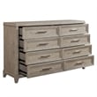 Belmar 8 Drawer Dresser - Washed Taupe & Silver Champagne